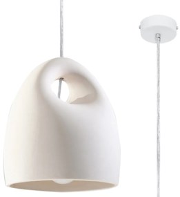Závesné svietidlo Bukano, 1x biele keramické tienidlo