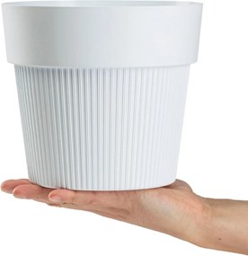 PLASTOVÝ KVETINÁČ SILVA LINE 20X17,5 CM BIELA