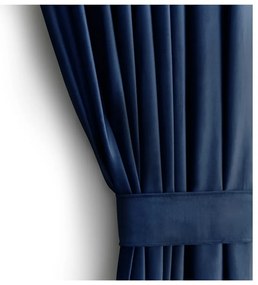 Tmavomodrý zamatový dimout záves 140x270 cm Eyelets – Restilo