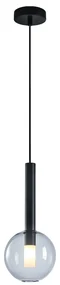 Závesné svietidlo Niko, 1x transparentné sklenené tienidlo, (fi 15cm), b