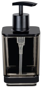 Čierny samodržiaci plastový dávkovač mydla 340 ml Quadro – Wenko