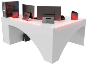 Rohový pc stôl Carbon (biela) (L) (s RGB LED osvetlením). Vlastná spoľahlivá doprava až k Vám domov. 1054961