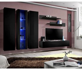 Obývacia stena Fly C4+sklo čierna