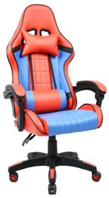 Kancelárske/herné kreslo, modrá/červená, SPIDEX