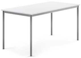 Stôl BORÅS, 1600x800x760 mm, laminát - biela, strieborná