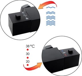 Sprchová nástenná termostatická batéria THERMO s pripojením na sprchu - čierna