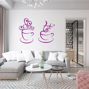 Veselá Stena Samolepka Horúci čaj Farba: fialová, Veľkosť: 100 x 70 cm