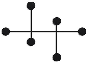 Nástěnný kovový věšák Dama 82 cm černý