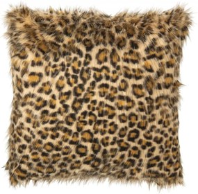 Vankúš s leopardím vzorom v hrdzavohnedej a béžovej farbe – 45*45*14 cm