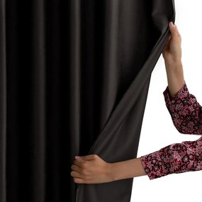 Záves Amelia Home Velvet s priechodkami čierny