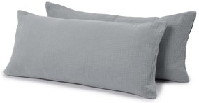 Poťahy na vankúše so vzorom mušlí, 2 ks, sivé, cca 80 x 40 cm