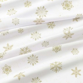 Goldea vianočný dekoračný záves - zlaté snehové vločky 140x150 cm