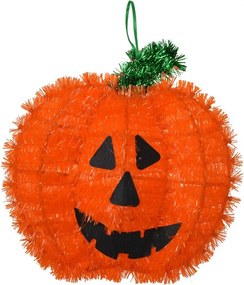 Oranžová plastová nástenná Halloween dekorácia tekvice - 27*3*26 cm