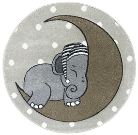 Koberce Breno Kusový koberec VEGAS KIDS kruh 04/ESE, sivá, viacfarebná,120 x 120 cm