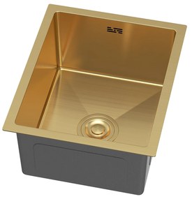 Erga HD, 1-komorový oceľový drez 370x450x210 mm, zlatá, ERG-MLS-HD3745G