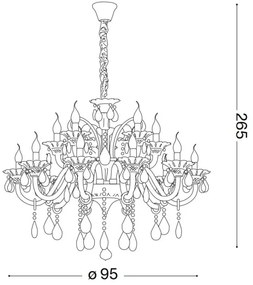 Ideal Lux - Krištáľový luster na reťazi COLOSSAL 15xE14/40W/230V pr. 95 cm šedá