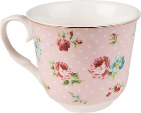 Ružová porcelánová šálka s tanierikom Laverne - Ø 15*8 / 250 ml
