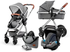 Kombinovaný kočík 3v1 Kinderkraft Veo - grey