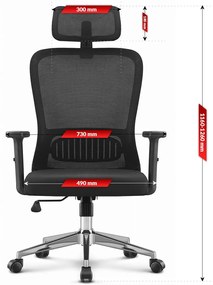 PreHouse Ergonomická otočná kancelárska stolička Hell's Chair HC- 1022 Black