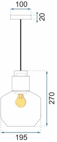 Toolight - Závesné svietidlo zo skla 1xE27 APP434-1CP, oranžová, OSW-00563