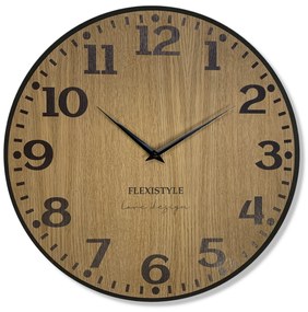 Dubové nástenné hodiny Elegante Flex z227-1d-1-x tmavohnedé, 50 cm