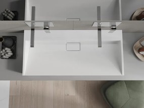 Mexen Ava nástenné umývadlo z konglomerátu B/O 100 x 46 cm, biela - 23011000