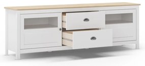 Biely TV stolík z borovicového dreva 180x59 cm Misti – Marckeric
