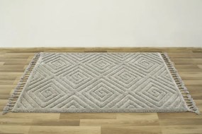 Koberec Berber 7061 l. Romby 3D jasný sivý