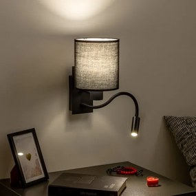 Brilagi - LED Nástenná lampa NUBILA 1xE27/25W/230V + LED/3W čierna