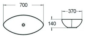 Mexen IVONE umývadlo, 70x37 CM, biela, 21487000
