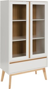 XXXLutz VITRÍNA, kaučukové drevo, prírodná farba, biela, 80/149/40 cm MID.YOU - Sklenené vitríny - 001635004701