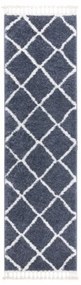 Kusový koberec Shaggy  Cross šedý atyp 70x300cm