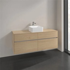 VILLEROY &amp; BOCH Collaro závesná skrinka pod umývadlo na dosku (umývadlo v strede), 4 zásuvky, 1400 x 500 x 548 mm, Nordic Oak, C04500VJ