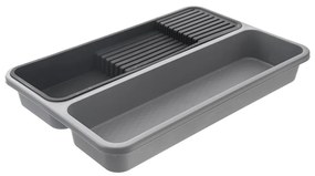 Organizér do zásuvky, príborník 2v1 GREY na varešky a nože 40 x 26,5 cm