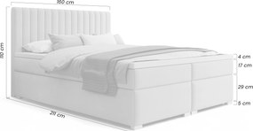 Boxspring posteľ Solani 160x200 s úložným priestorom - béžový zamat Castel 15