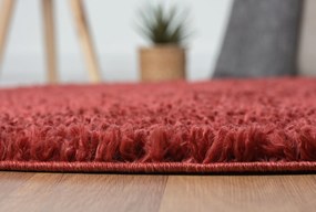 My Flair, Kusový koberec My Shaggy weinrot kruh, 150x150 (priemer) kruh, červená, chodba / predsieň
