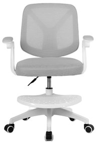 Detská otočná stolička Neoseat JUNI 010 s podnožou — látka, sivá