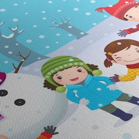 Obraz - Zimné detské radovánky (120x50 cm)