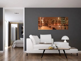Obraz - Nočné mesto (120x50 cm)
