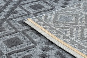 Koberec SOLE D3852 Boho, romby - ploské tkanie sivý