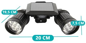 Obojsmerná solárna LED lampa s detektorom pohybu