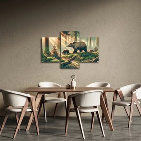Obraz - Medvede v lese (90x60 cm)