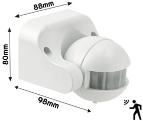 ECOLIGHT Pohybový senzor IP44 220-240V AC 300W - biely