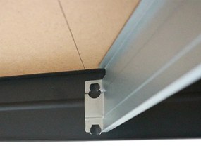 Rohový kovový regál RIVET, 180x90x45x64,5 cm, 5x HDF polica, antracitová sivá