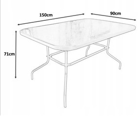 Záhradný stôl NEO 150 cm čierny