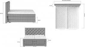 Kontinentálna posteľ CARLINO boxspring s elektrickým polohovaním 200x180, zelená (kronos 19)