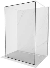 Mexen Kioto voľne stojaca sprchová stena 120 x 200 cm, transparentnéné/čierny vzor 8 mm, biela - 800-120-002-20-70
