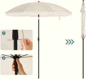 Slnečník SOLARA, Ø200cm, béžová SongmicsHome