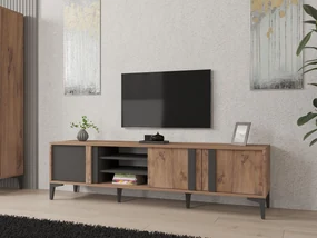 TV stolík/skrinka Mobube (borovica atlantická + antracit) . Akcia -17%. Vlastná spoľahlivá doprava až k Vám domov. 1095449