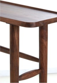 Hnedý konzolový stolík z masívu akácie 30x140 cm Qiano – Light &amp; Living